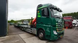 Mercedes-Benz - Actros 2542 6x2 machine/car transport combi with Elenbaas trailer and Palfinger PK 27001 crane 